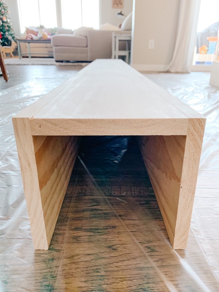 three sided Wood faux beam