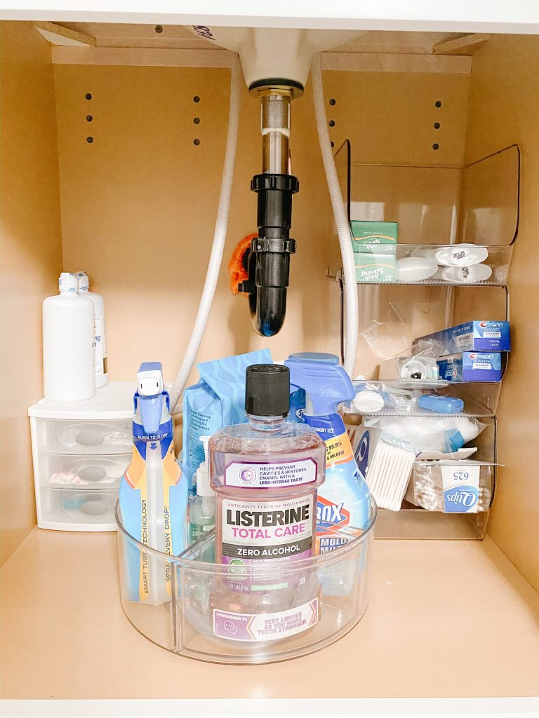 under-sink cabinet with organizers