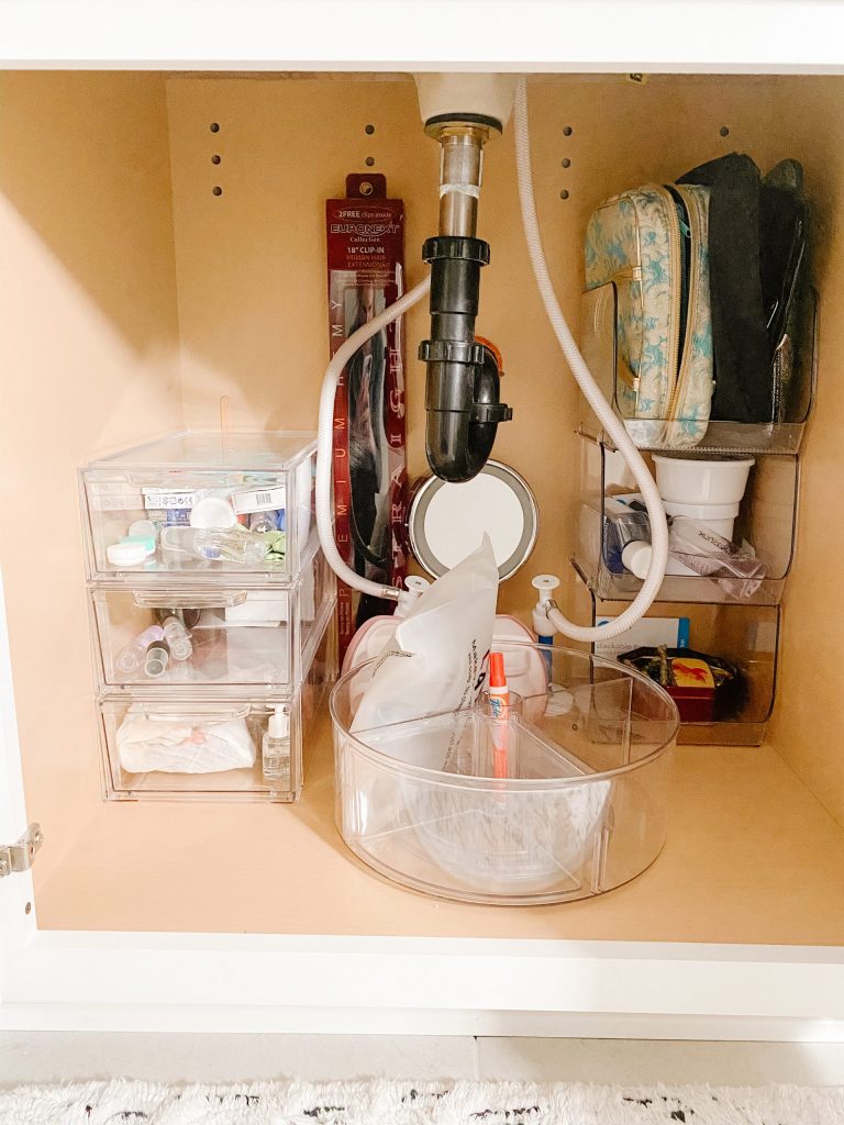 under-sink cabinet with organizers