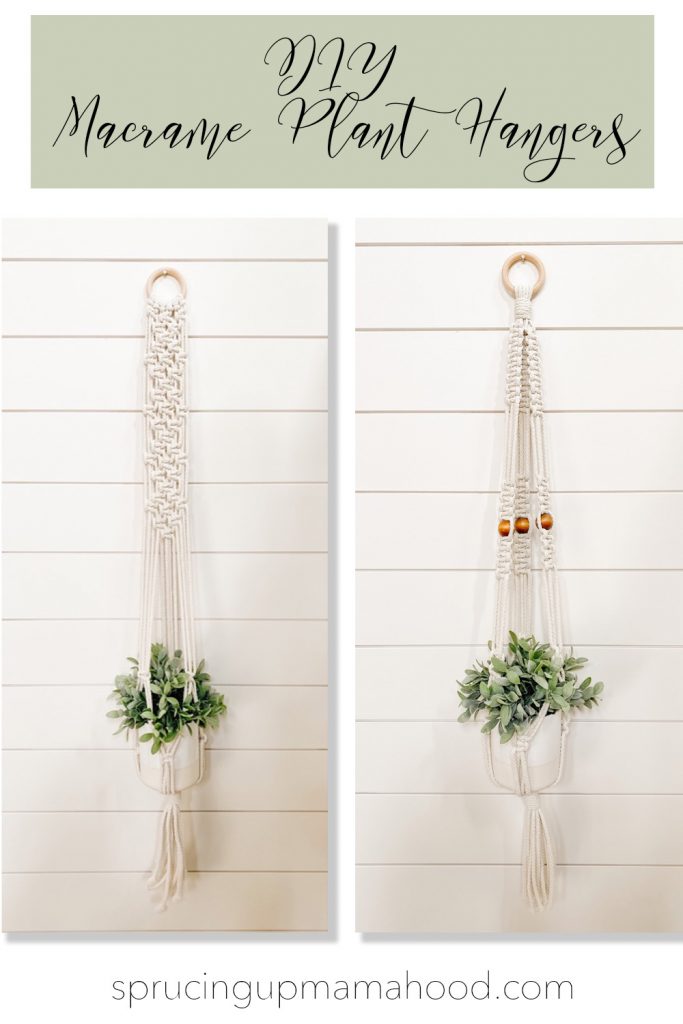 diy macrame plant hanger with wooden beads