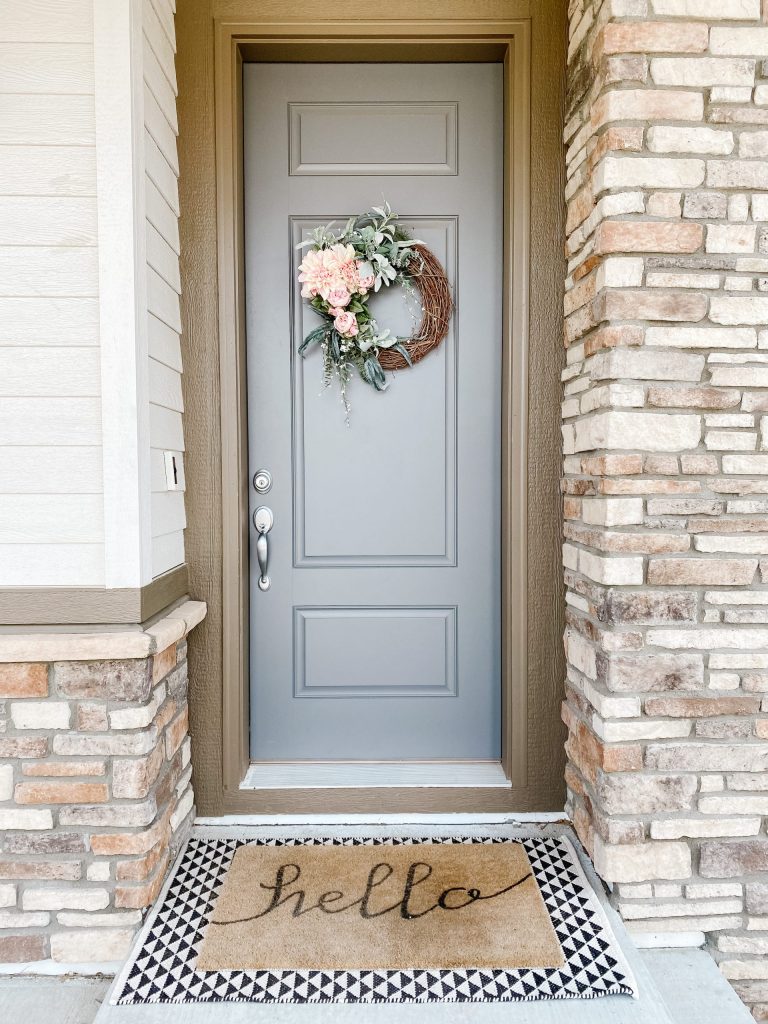 One simple way to use faux spring florals is in a DIY spring wreath!