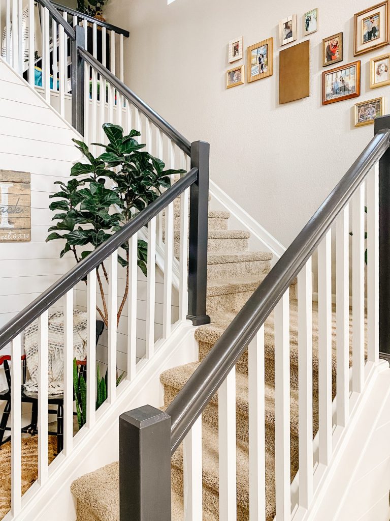 white and black staircase