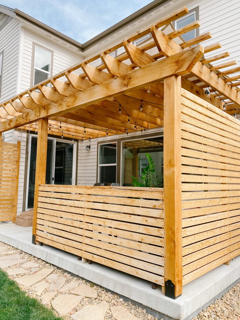 DIY Pergola Plans with detailed instructions, drawings and list of materials 