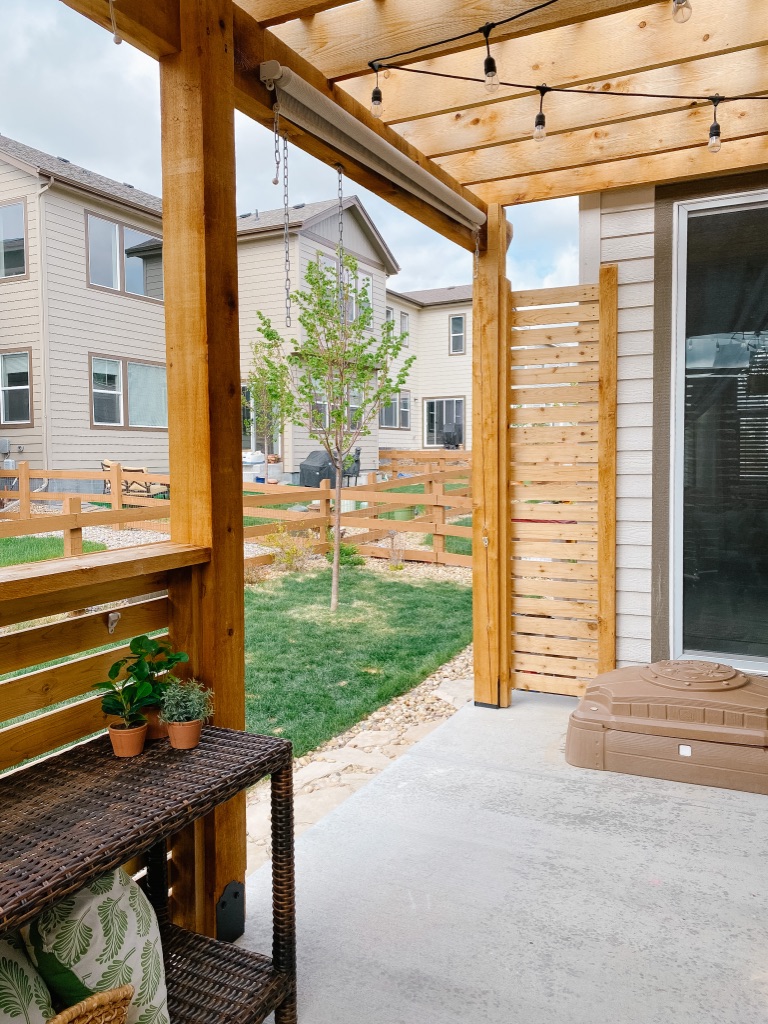 outdoor furniture diy cedar pergola with privacy wall