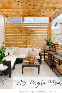 Diy Pergola: How To Build A Pergola On A Patio With Wood Slat Privacy 