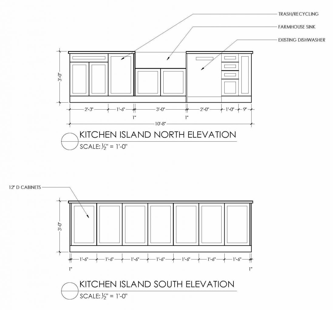 kitchen island elevations