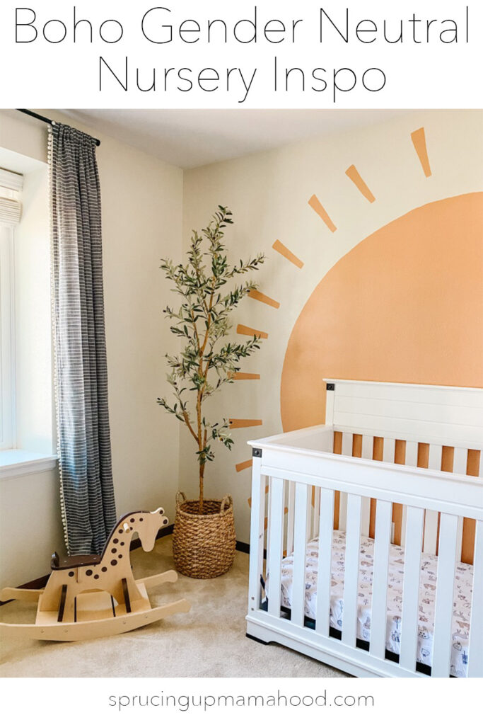 Boho Gender Neutral Nursery Inspiration with DIY Sun Mural