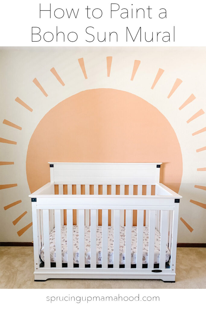 How to paint a DIY boho sun mural with a perfect circle