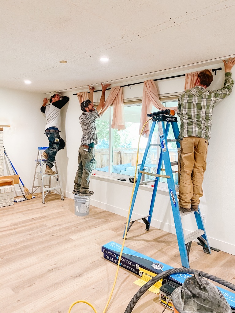 wood ceiling over popcorn ceiling