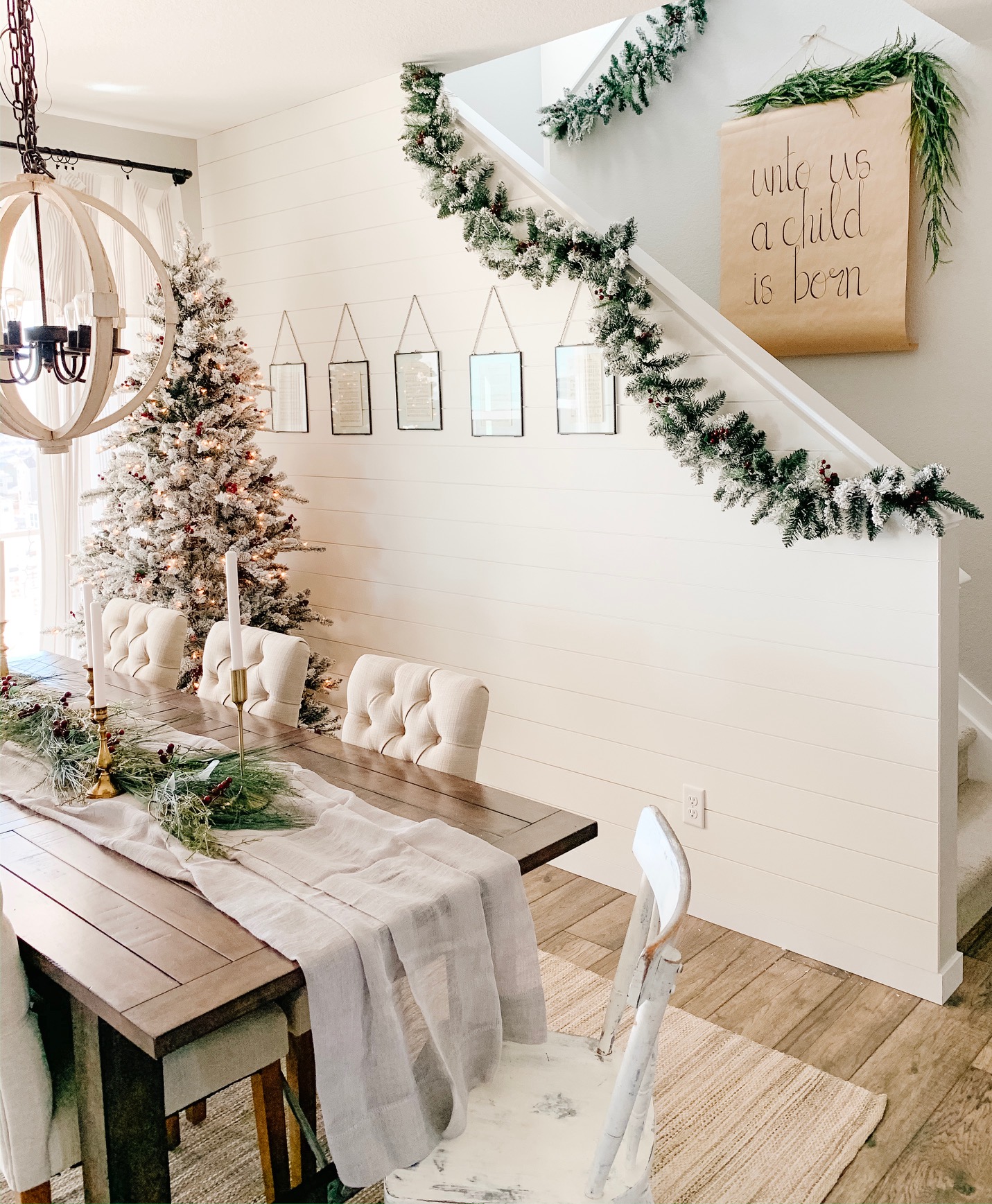 dining room with affordable christmas decor from walmart