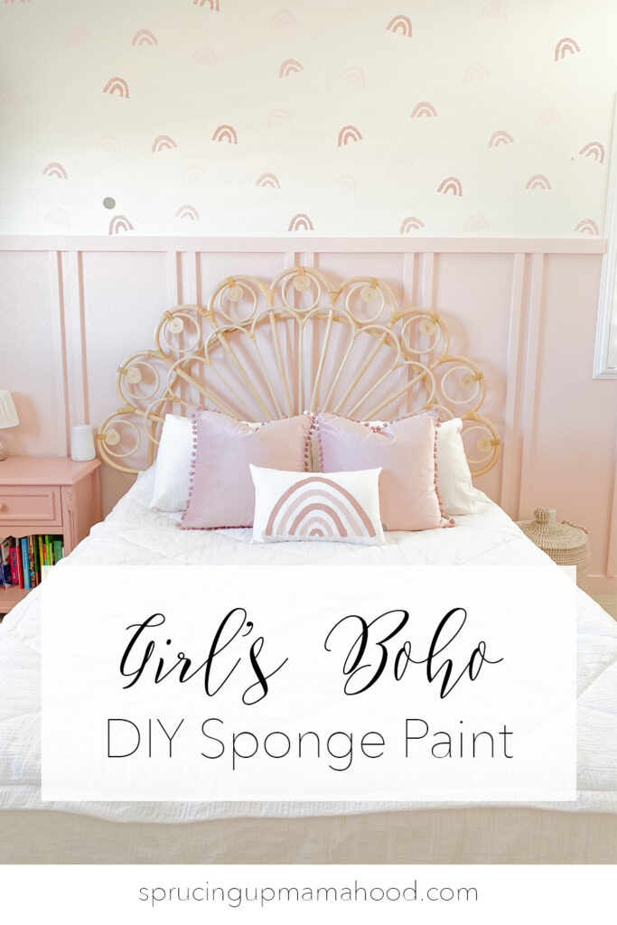 Girl's Boho Rainbow Sponge Paint Wall