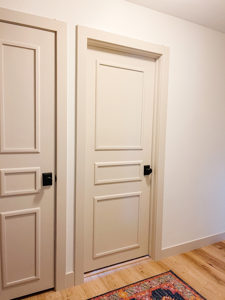 how to update your flat panel door on a budget with moulding