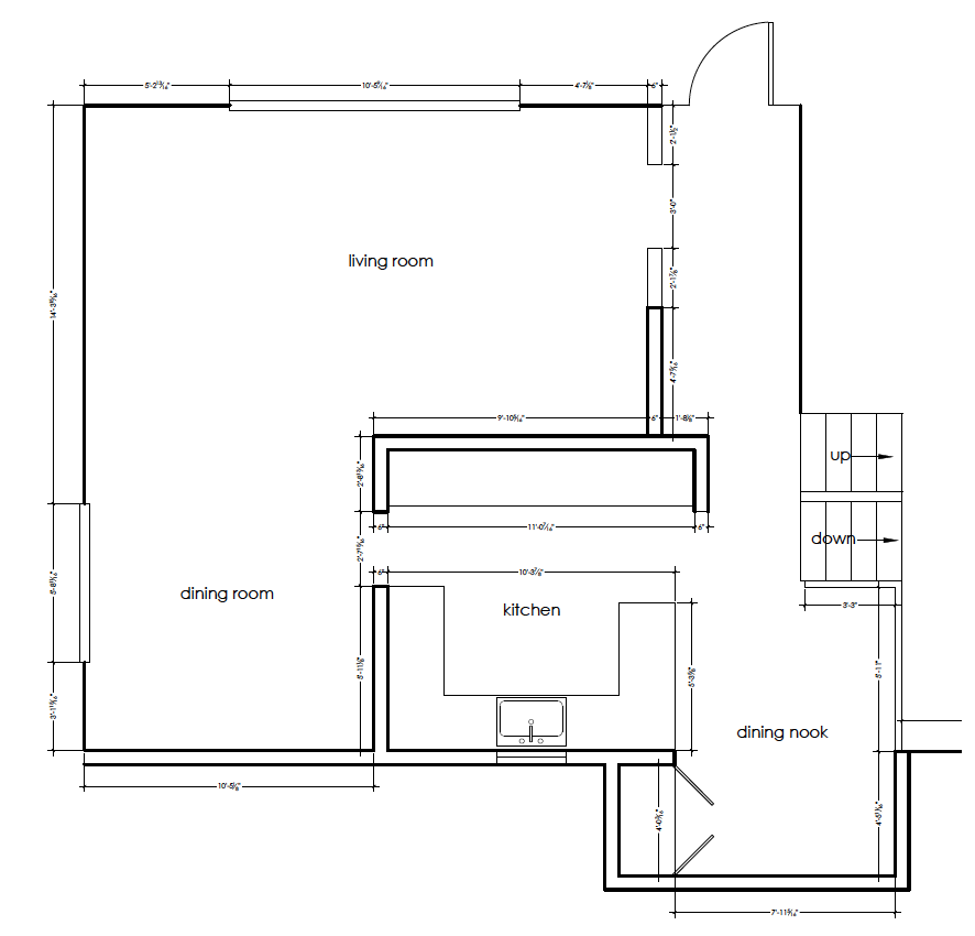 original 1970's kitchen floorplan