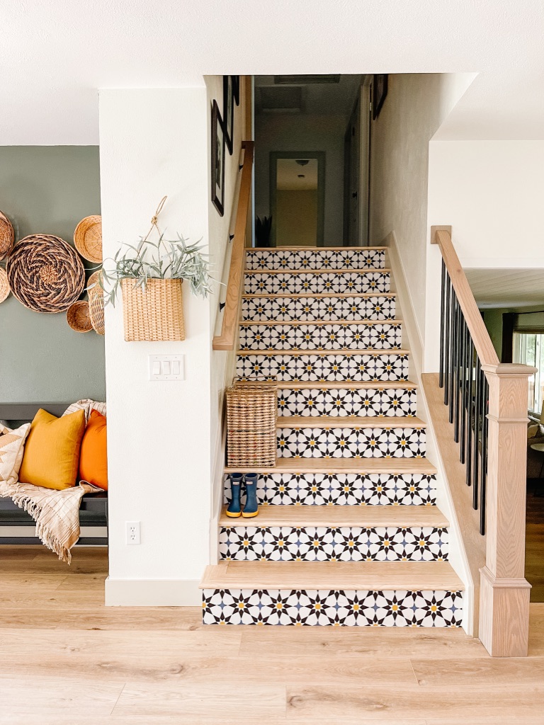 beautiful wood stair risers