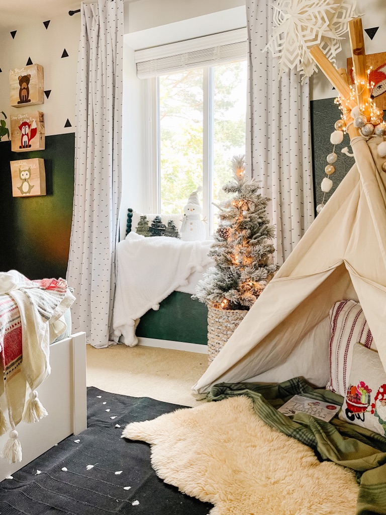 Colorful & Whimsical Christmas Kid Bedroom Decor - Sprucing Up Mamahood