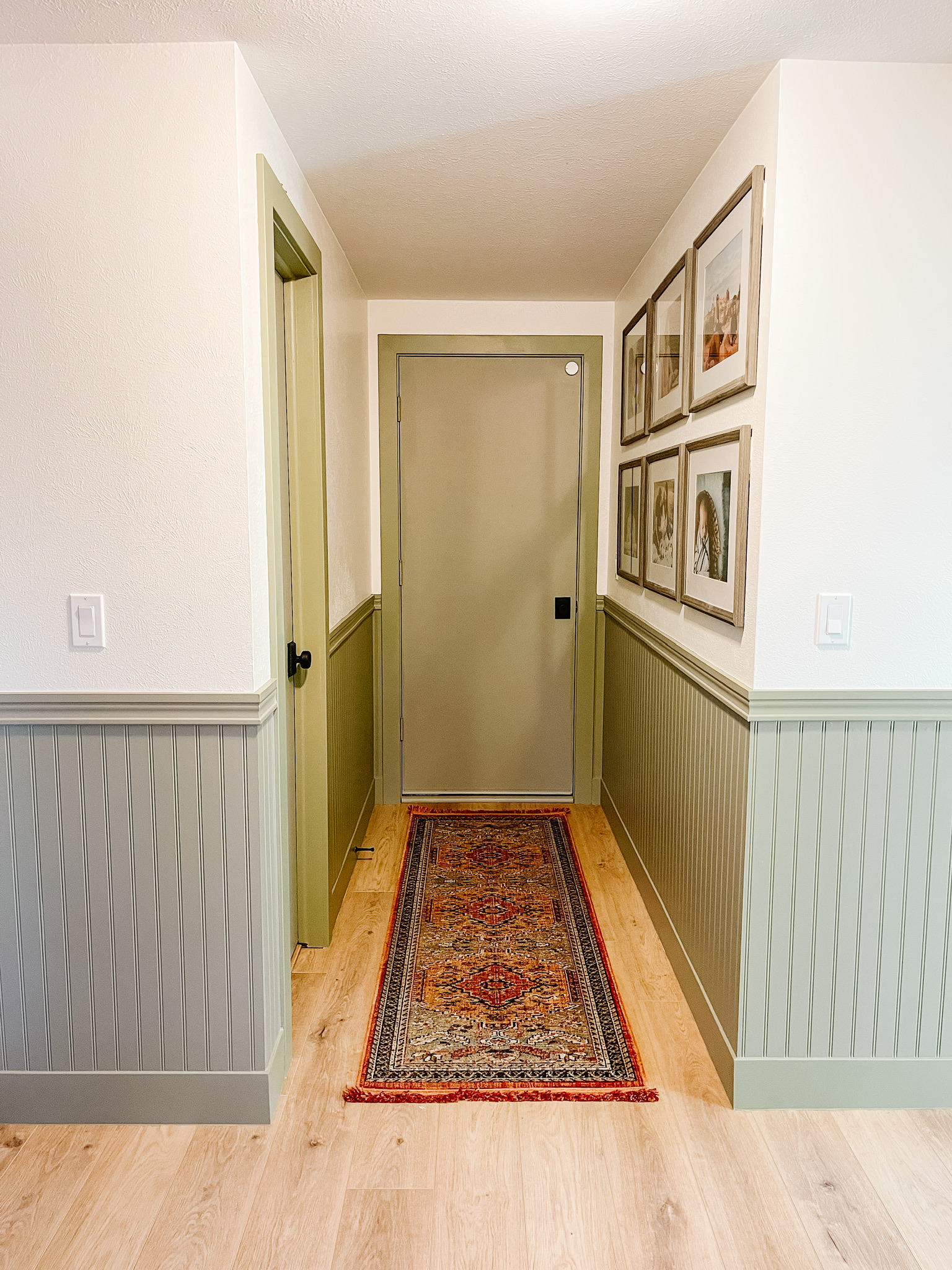 Colorful Beadboard Wainscoting at our Small Mudroom - Sprucing Up Mamahood