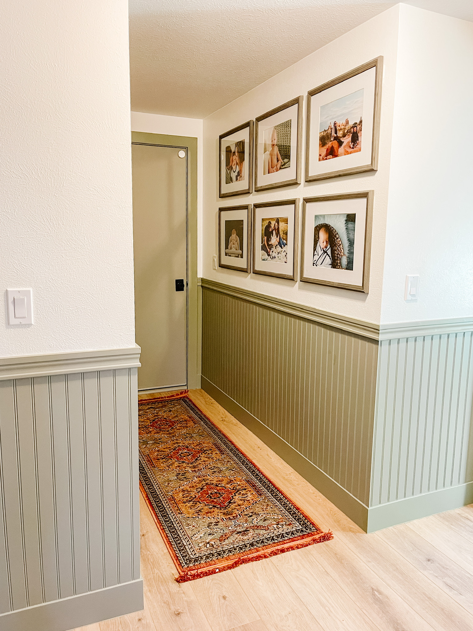 Colorful Beadboard Wainscoting at our Small Mudroom - Sprucing Up Mamahood