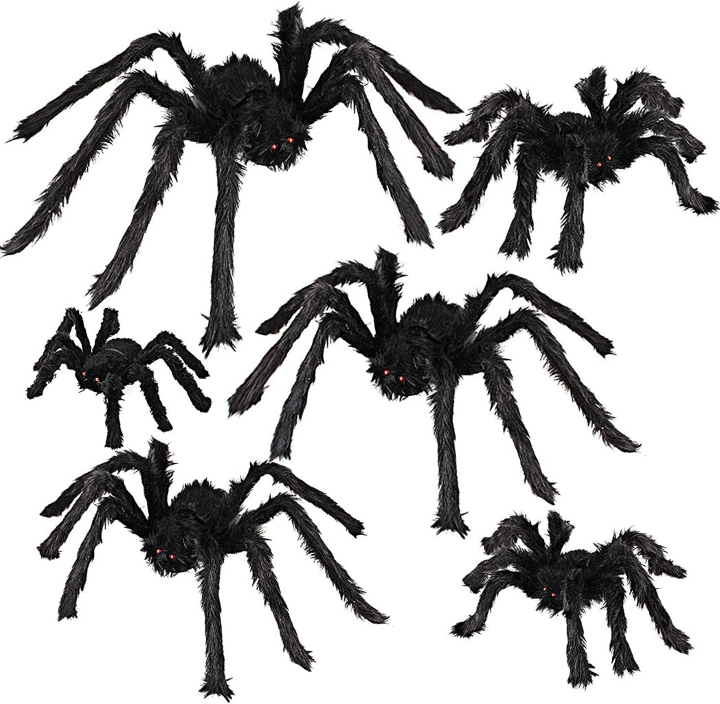 Halloween porch decor hairy halloween spiders