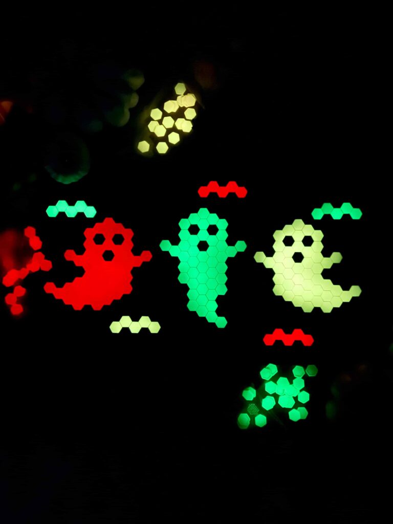 Letterfolk Tile Mat glow-in-the-dark ghost halloween design