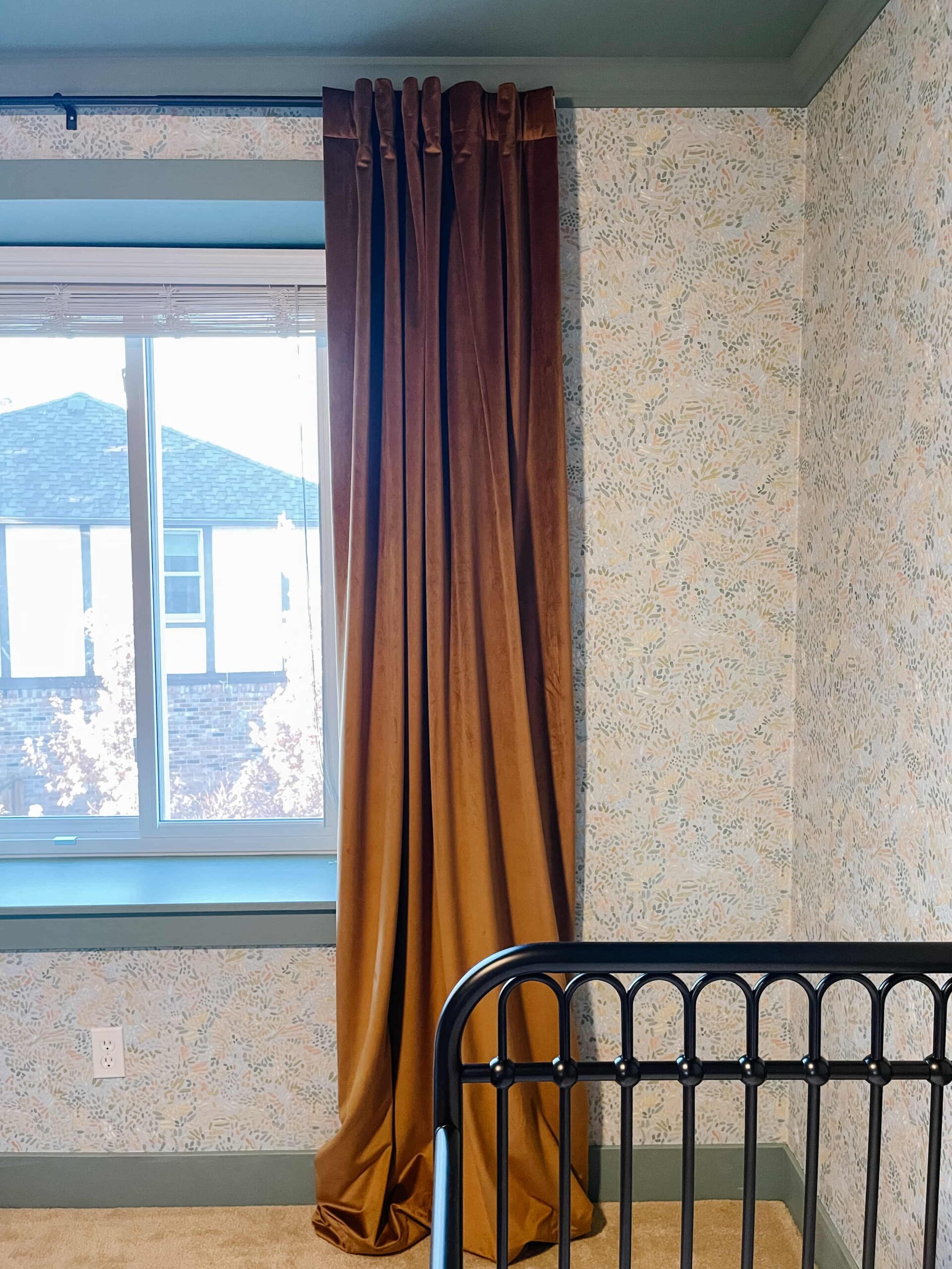 Colorful Boy Nursery with Wallpaper and Contrast Trim Sprucing Up