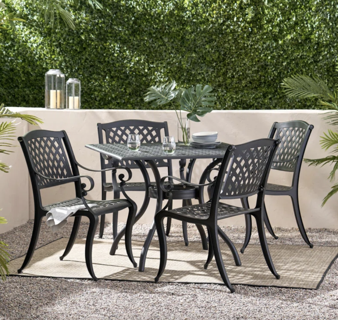 metal outdoor dining table and chairs