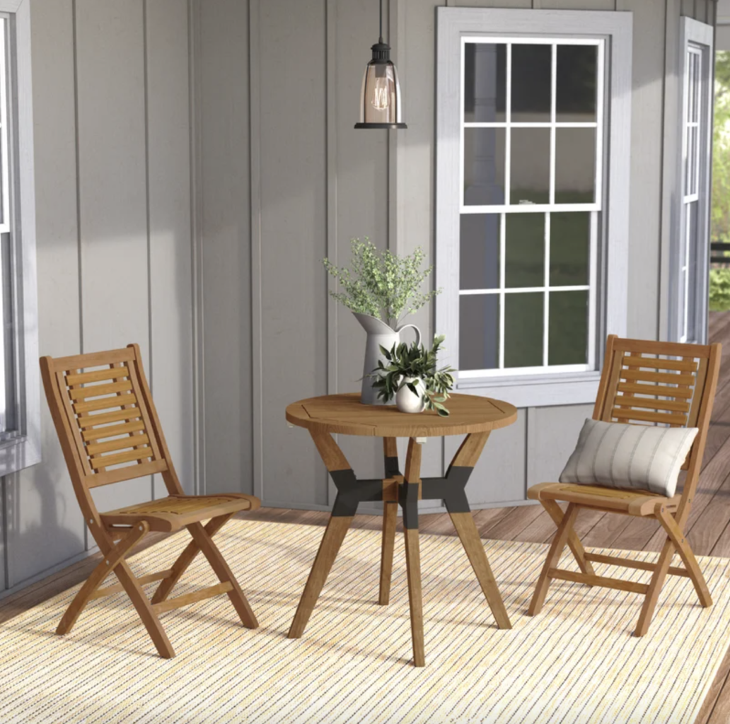 two person outdoor dining table set