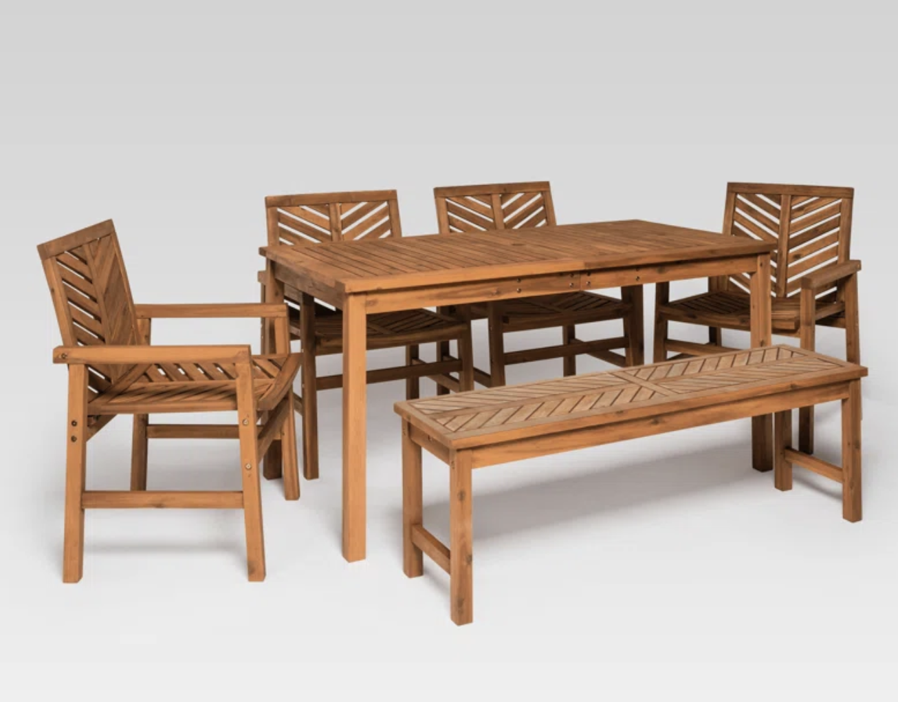 wood outdoor dining table and chairs