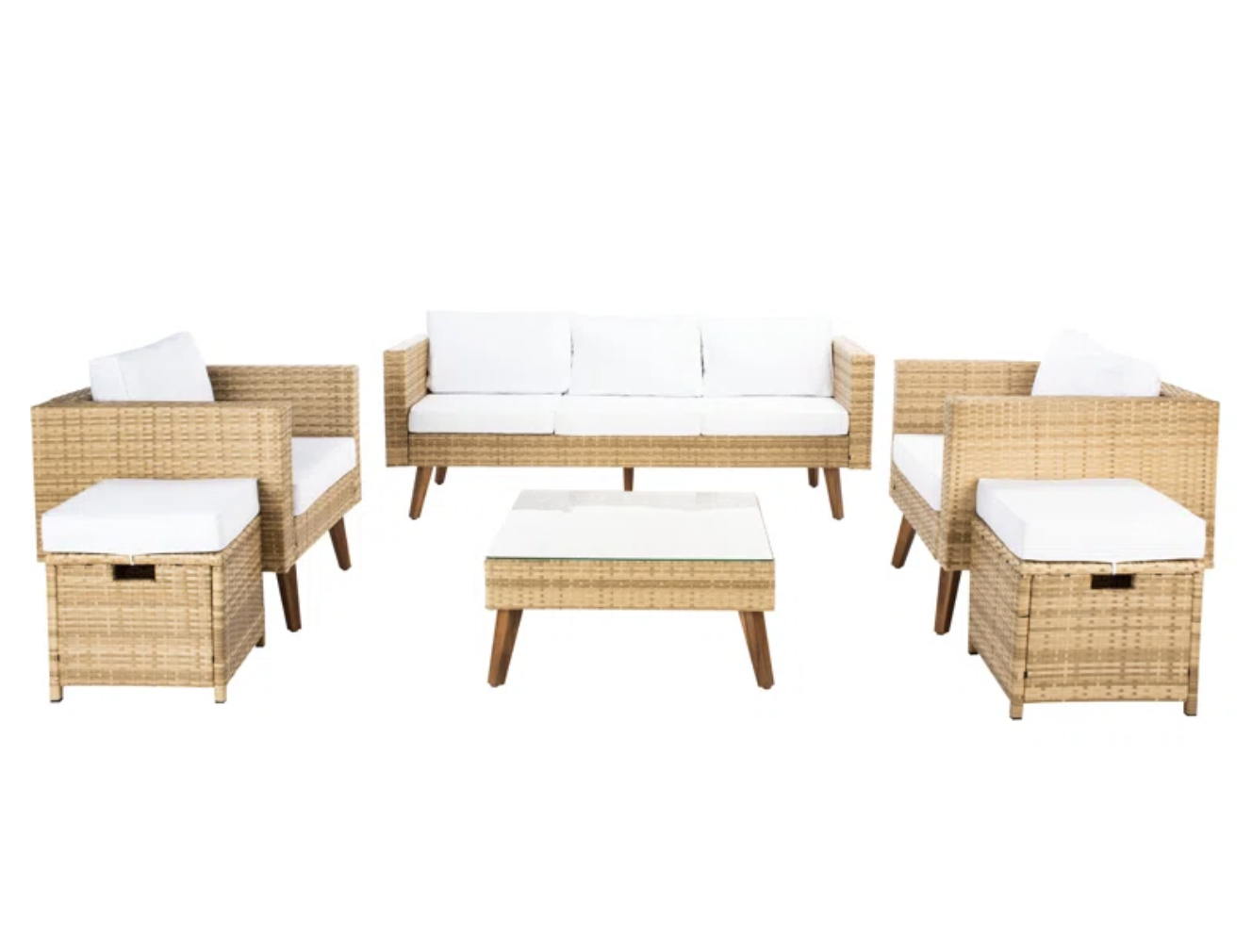wicker and rattan outdoor patio furniture set