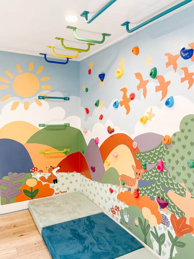DIY Kids Climbing Wall with Mural