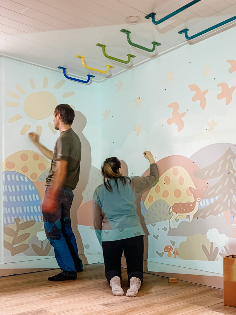 DIY Kids Climbing Wall with Mural